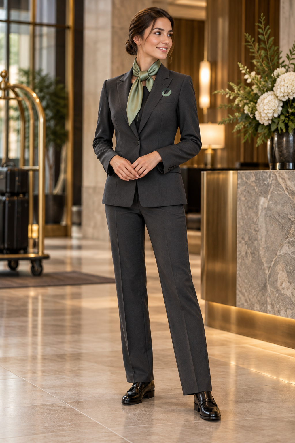 CIRQA housekeeping uniform in a premium hotel setting