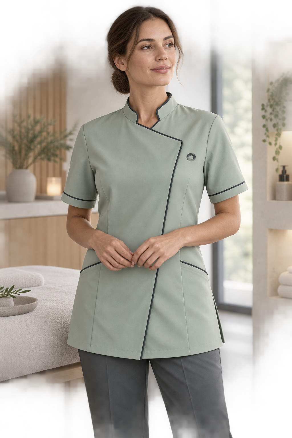 CIRQA wellness uniform in a calm clinical setting